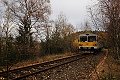 Vlak od Chomutova míří na zastávku Křimov - Suchdol 